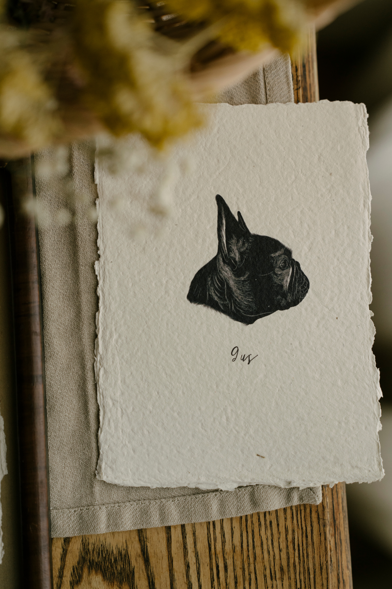 Custom Silhouette on Handmade Paper