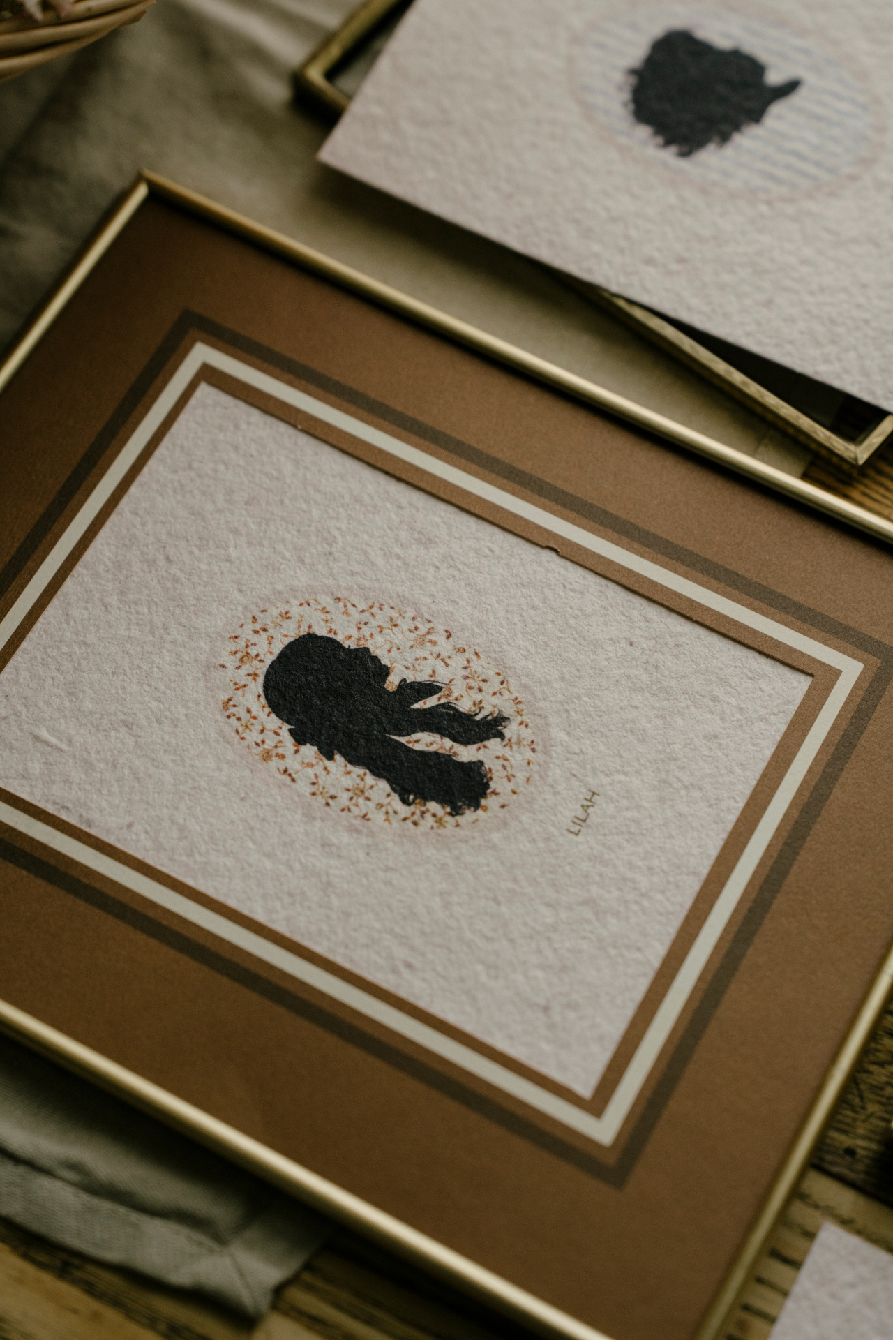 Custom Silhouette on Vintage Background - Digital Only