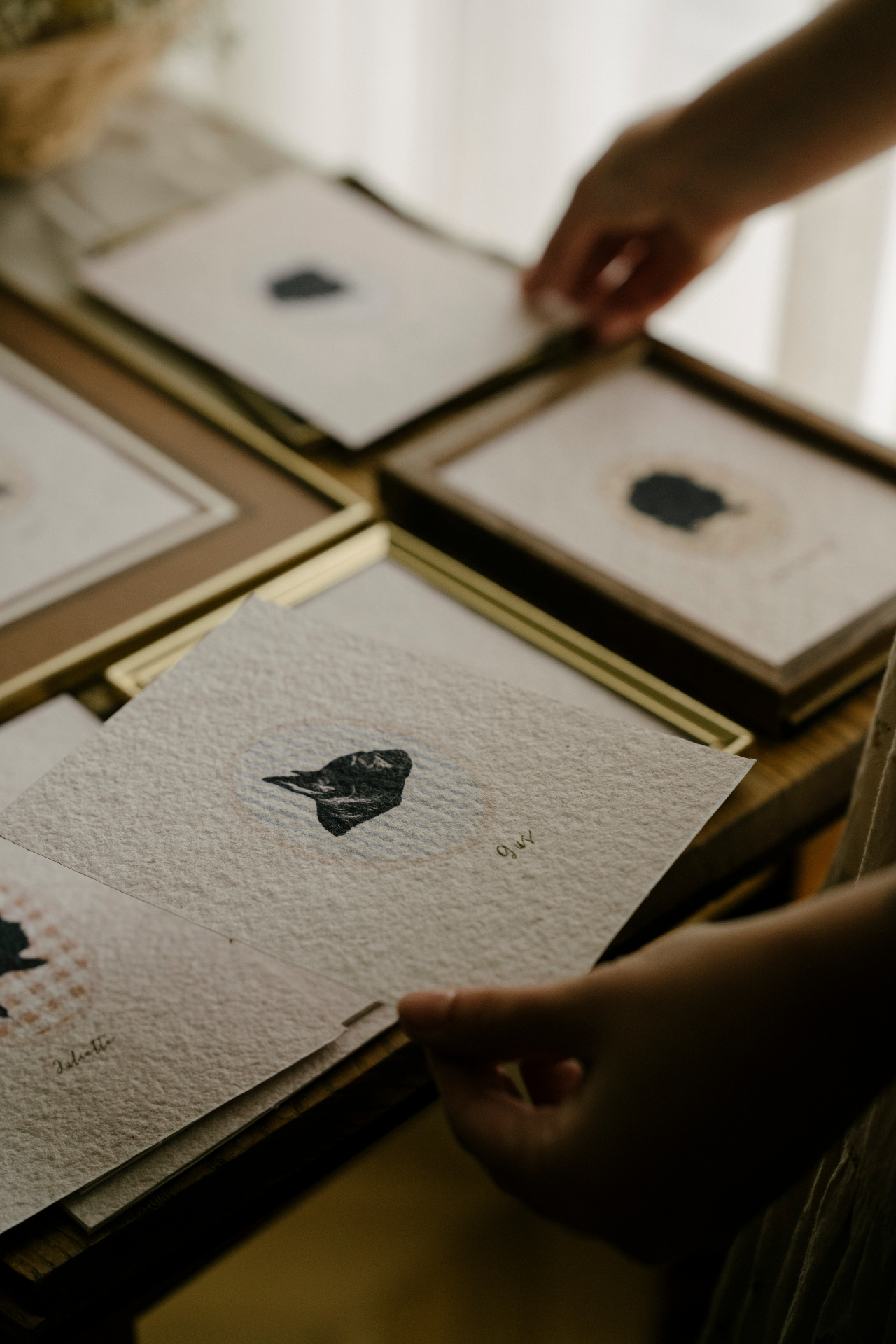 Vintage Silhouette on Watercolour Paper