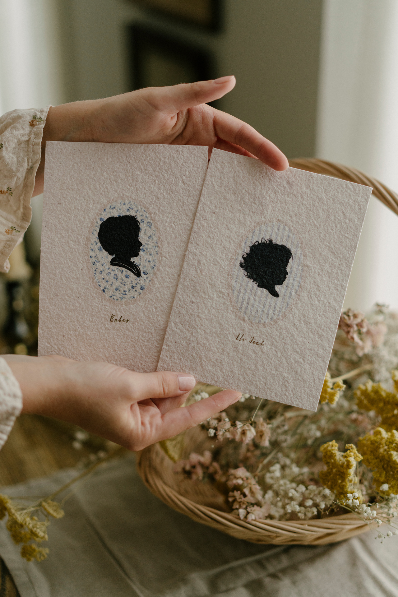 Custom Silhouette on Vintage Background - Digital Only