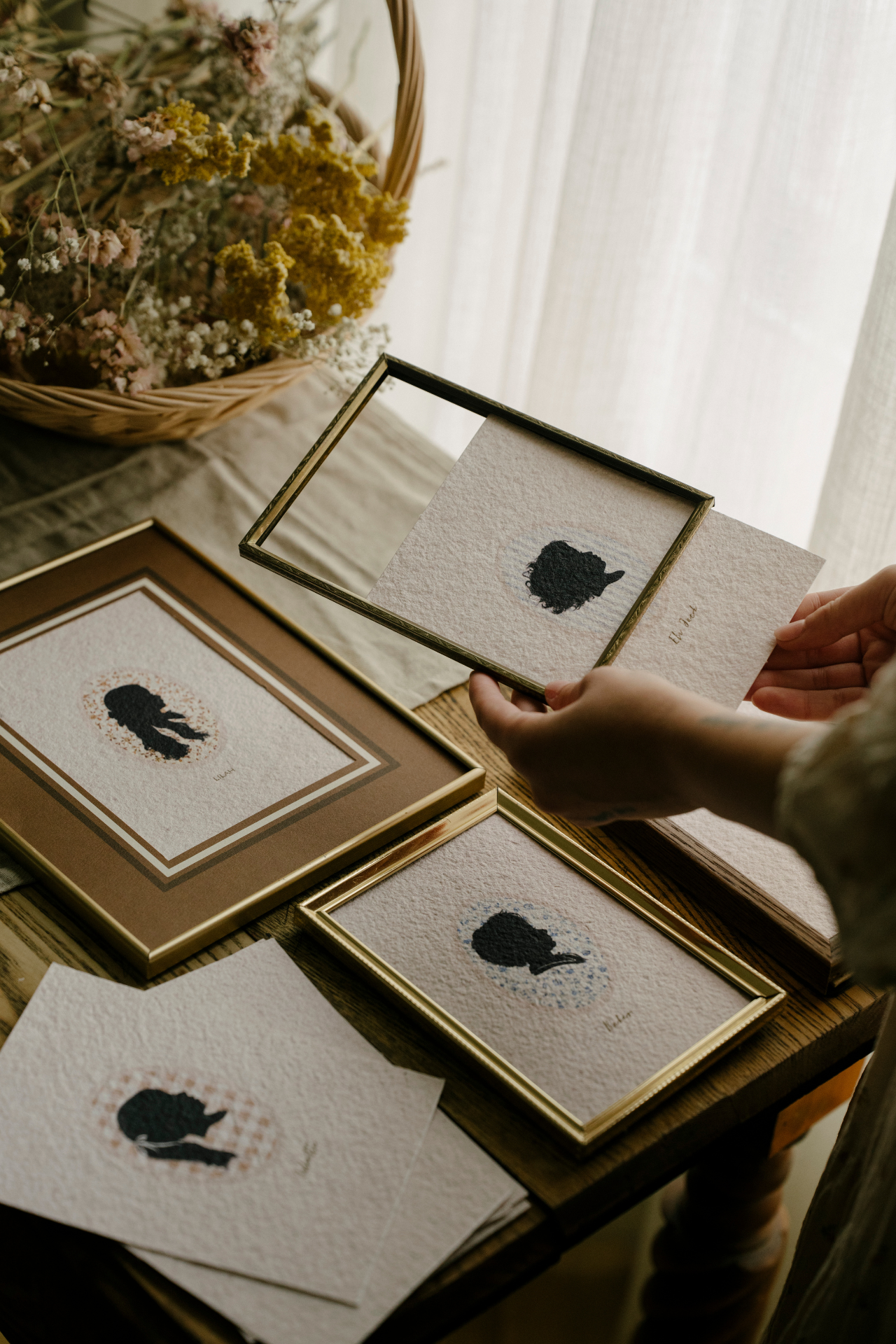 Custom Silhouette on Vintage Background - Digital Only