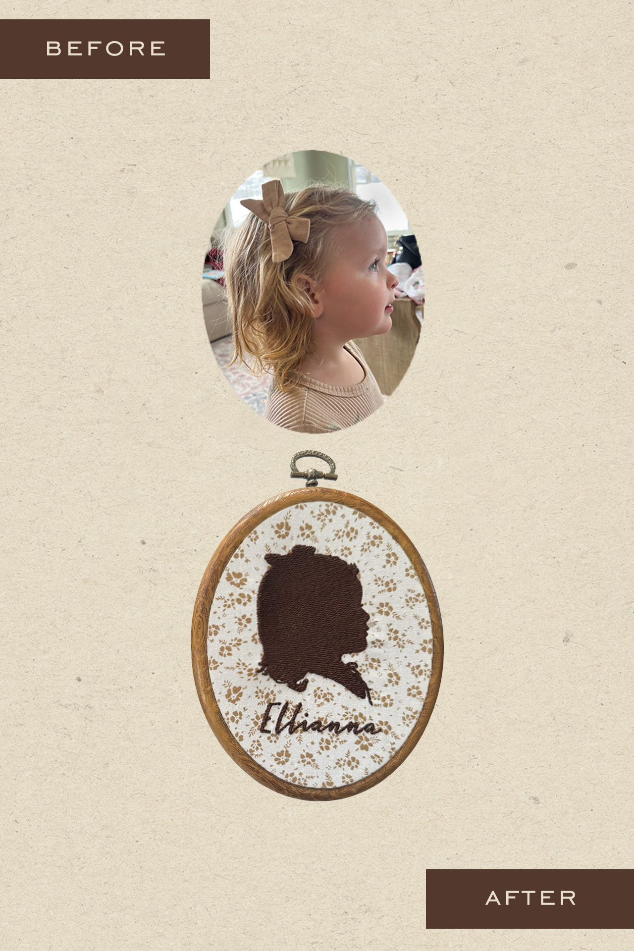 Embroidered Silhouette Keepsake Hoop