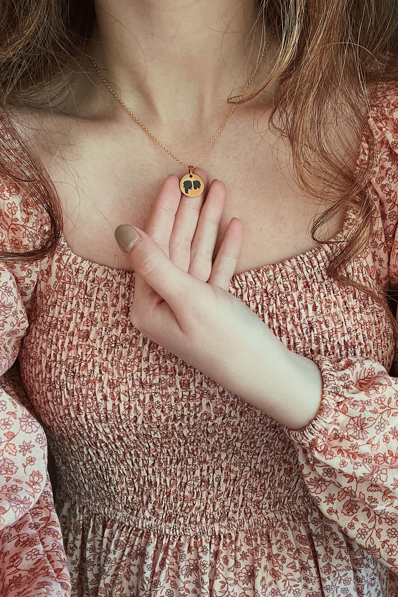 Engraved Coin Silhouette Pendant