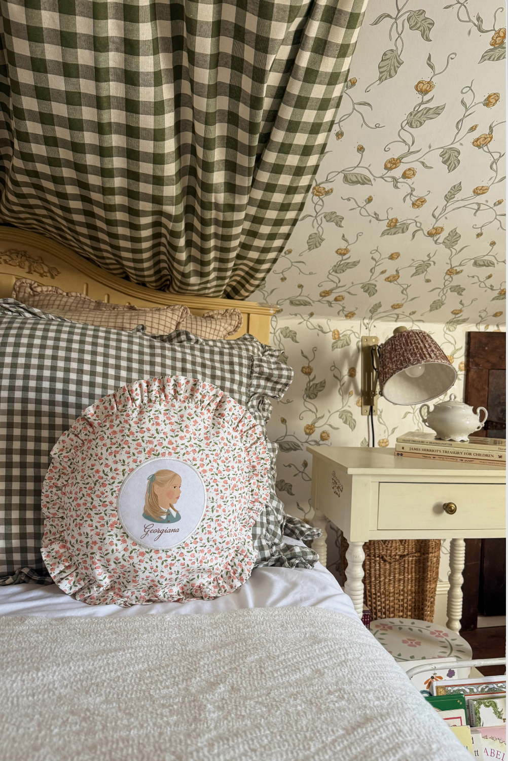 Custom Petite Portrait on Decorative Pillow