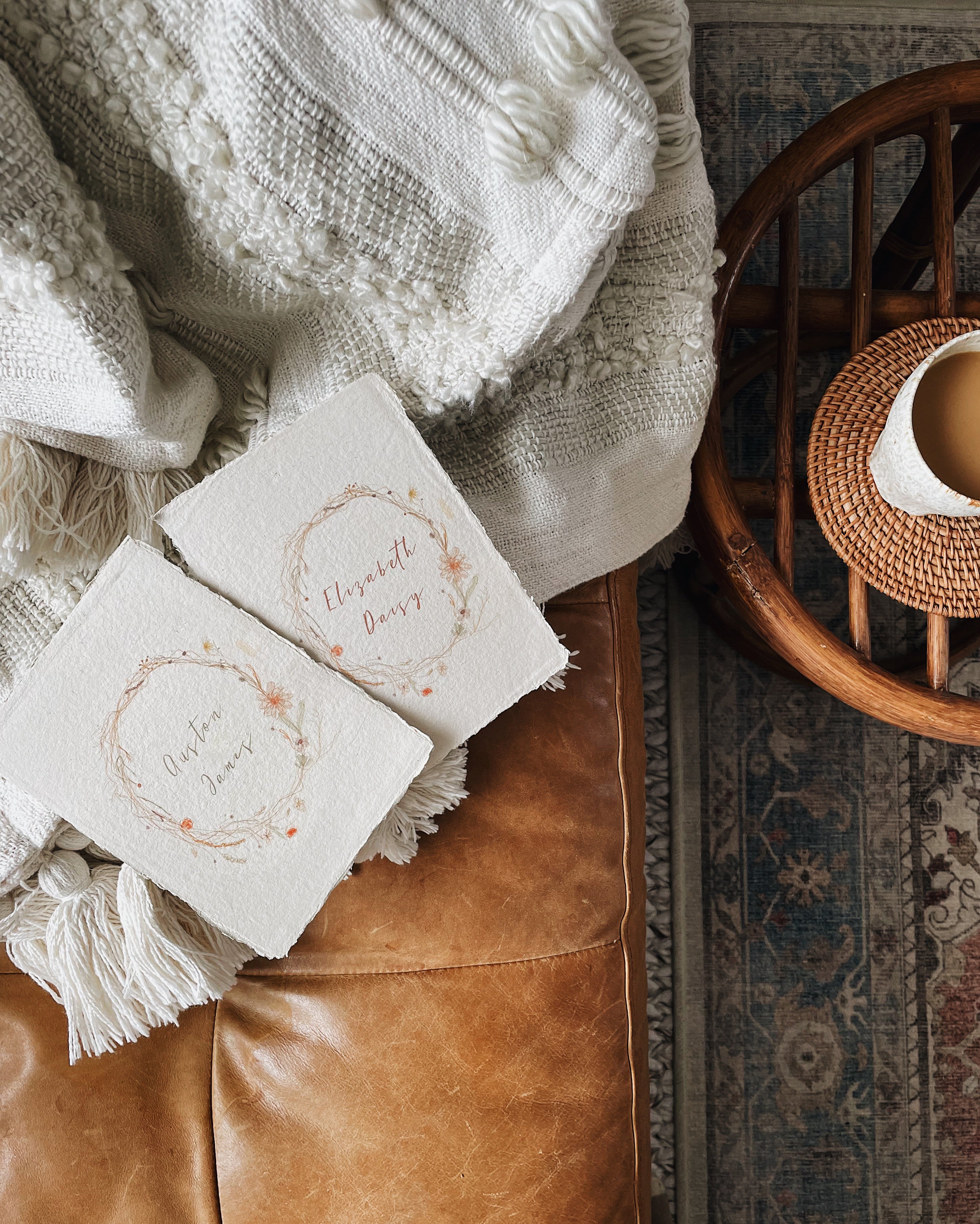 Custom Name Print on Handmade Paper