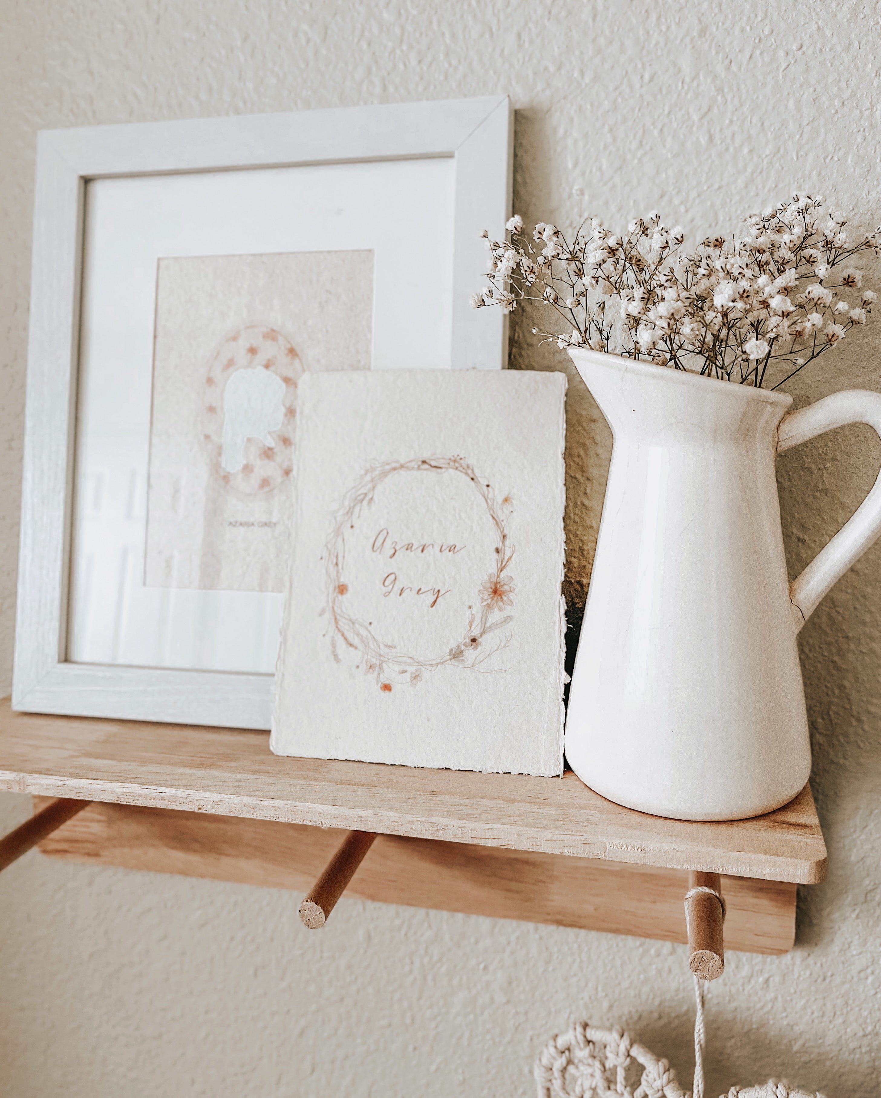 Custom Name Print on Handmade Paper