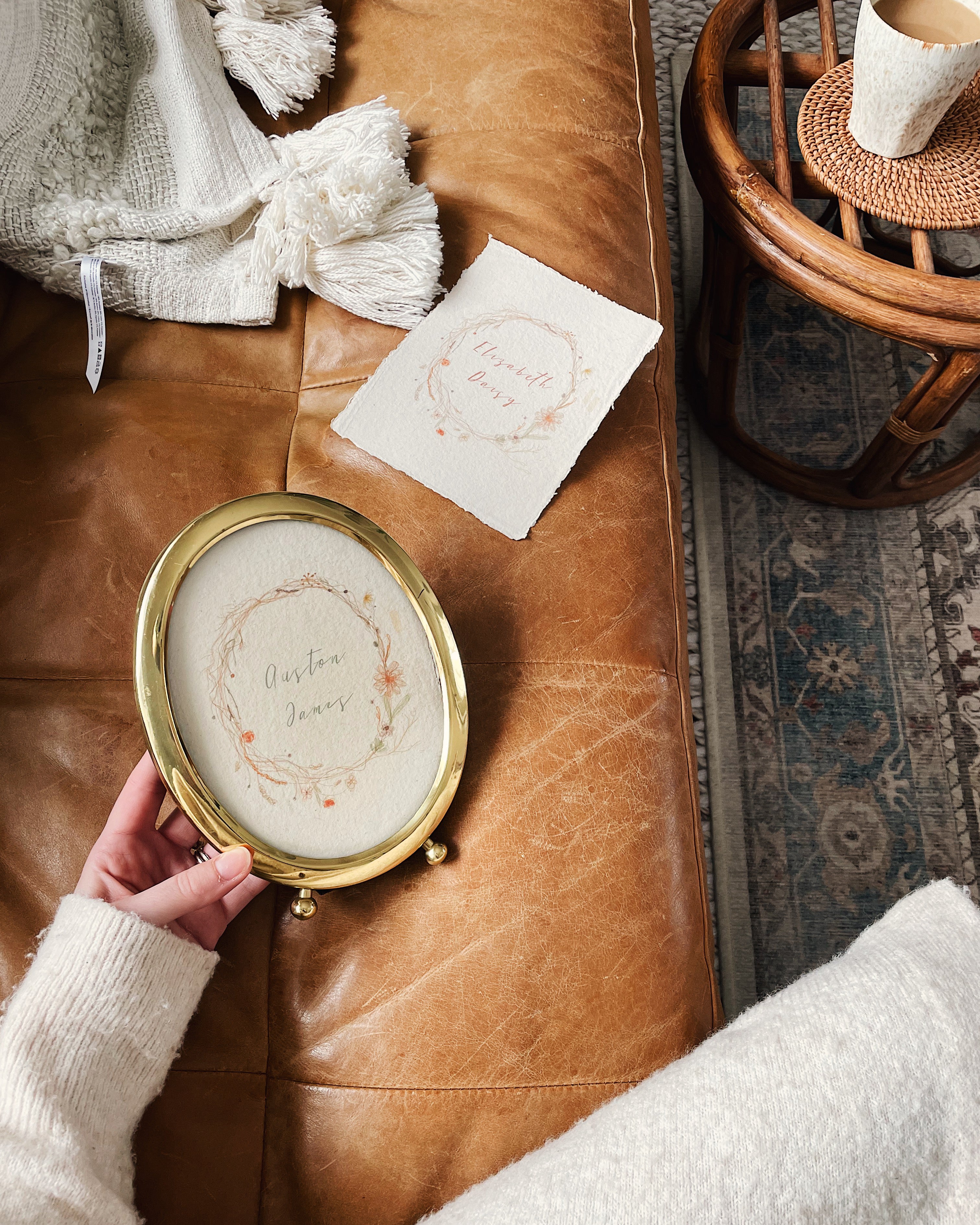 Custom Name Print on Handmade Paper