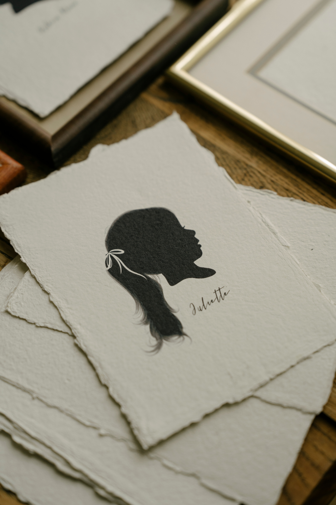 Custom Silhouette on Handmade Paper