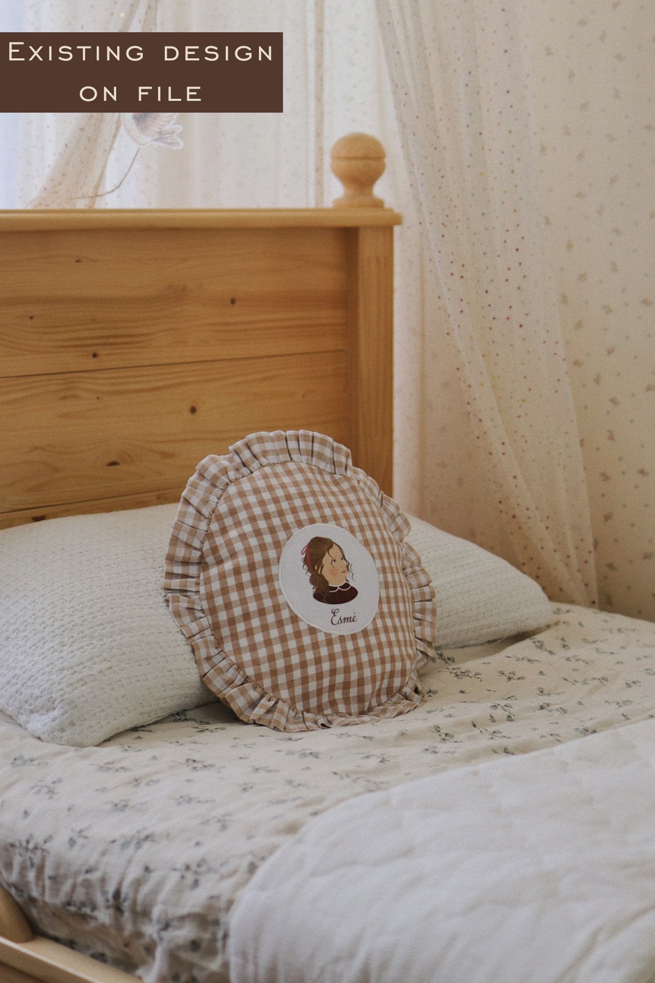 PRE-ORDER Custom Petite Portrait on Decorative Pillow - Existing Petite Portrait on File