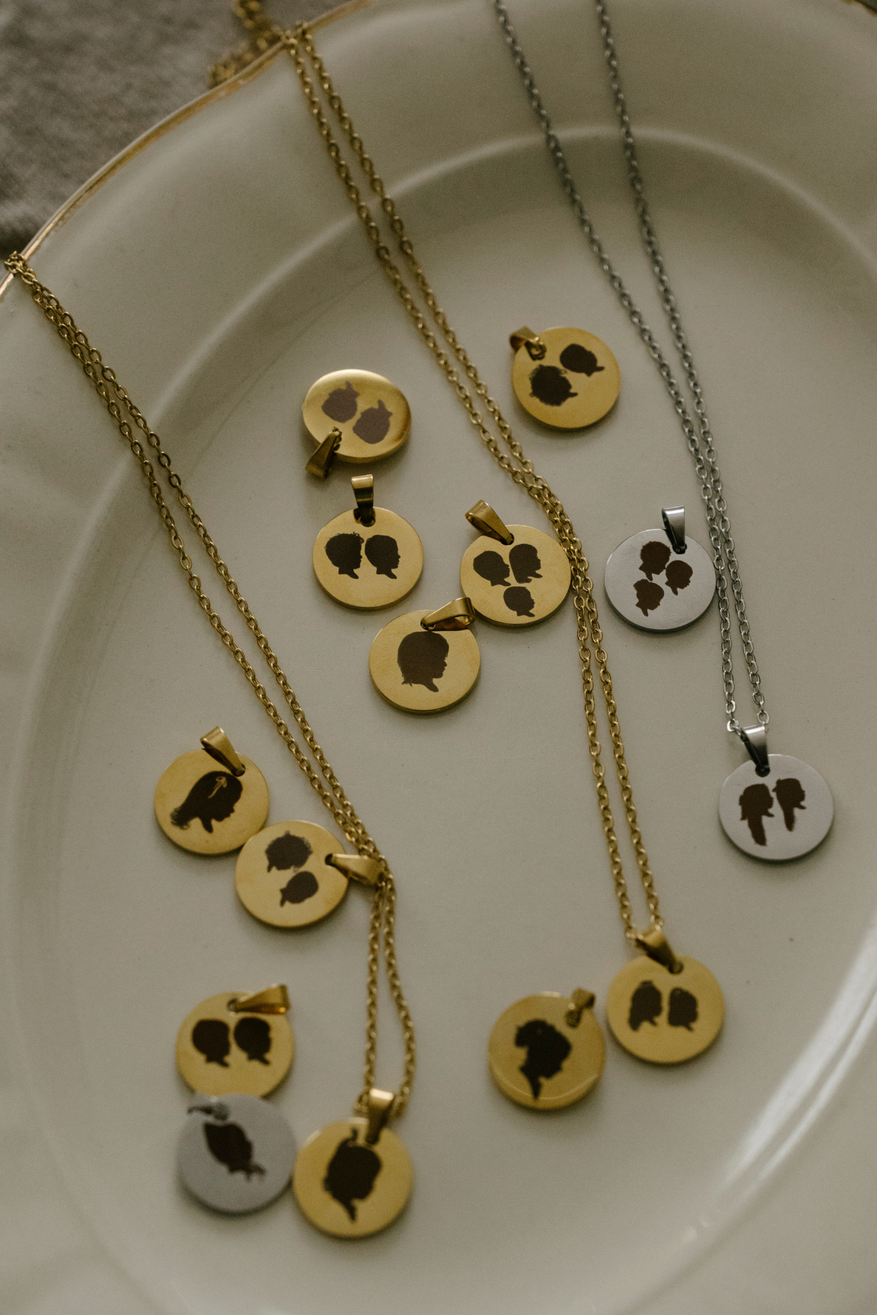 Engraved Coin Silhouette Pendant