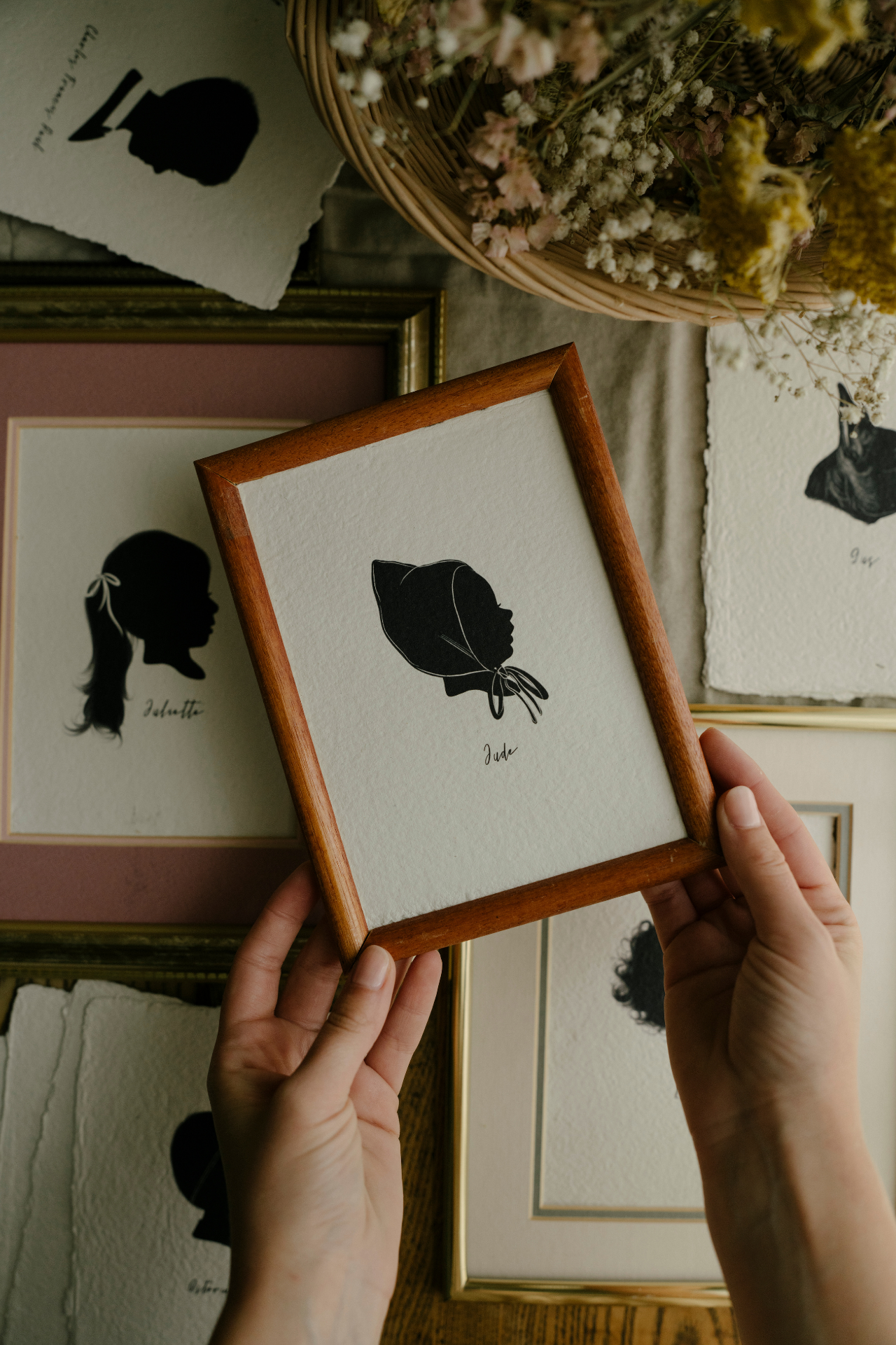 Custom Silhouette on Handmade Paper